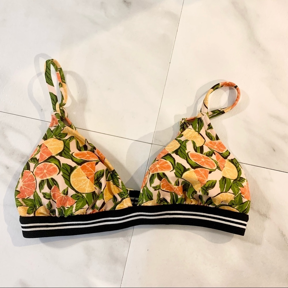 Xhilaration fruit slice bikini top oranges lemon S